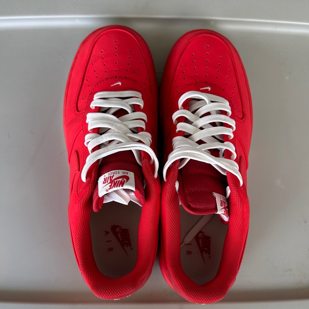 Nike Air Force 1 Red and White Sneakers